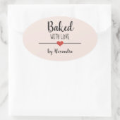 Uitgebreid met een liefdesblauwe roze naam hart st ovale sticker (Tas)