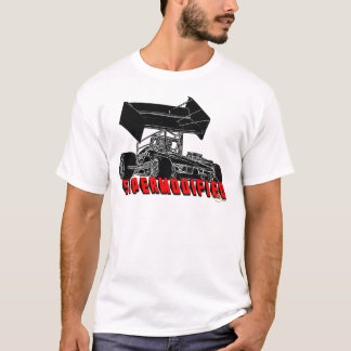 Uitgebreid met rode letter t-shirt