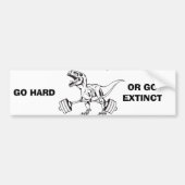 Uitgebreid of hard werken - T-Rex deadlift Bumpersticker (Voorkant)