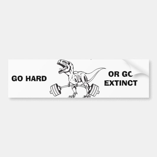 Uitgebreid of hard werken - T-Rex deadlift Bumpersticker (Voorkant)