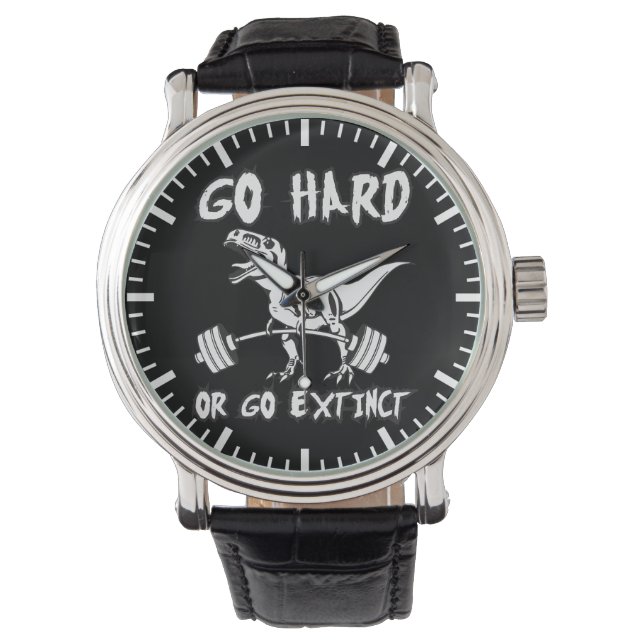 Uitgebreid of hard werken - T-Rex deadlift Horloge (Voorkant)