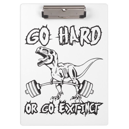 Uitgebreid of hard werken - T-Rex deadlift Klembord (Voorkant)