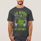 Uitgebreid of hard werken - T-Rex deadlift T-shirt (Voorkant)