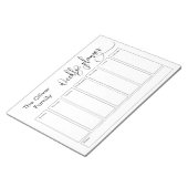Uitgebreid script Eenvoudige weekplanner, wit Notitieblok (Schuin)
