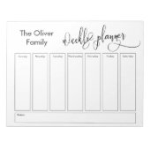 Uitgebreid script Eenvoudige weekplanner, wit Notitieblok (Voorkant)