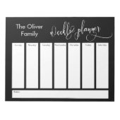 Uitgebreid script Eenvoudige weekplanner, zwart Notitieblok (Voorkant)