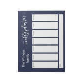 Uitgebreid script Simple Navy Weekly Planner Notitieblok (Linkerzijde)