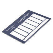 Uitgebreid script Simple Navy Weekly Planner Notitieblok (Schuin)