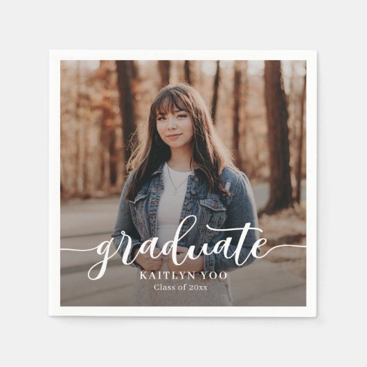 Uitgebreid Smaakprogramma Editable Color Afstudere Servet (Voorkant)