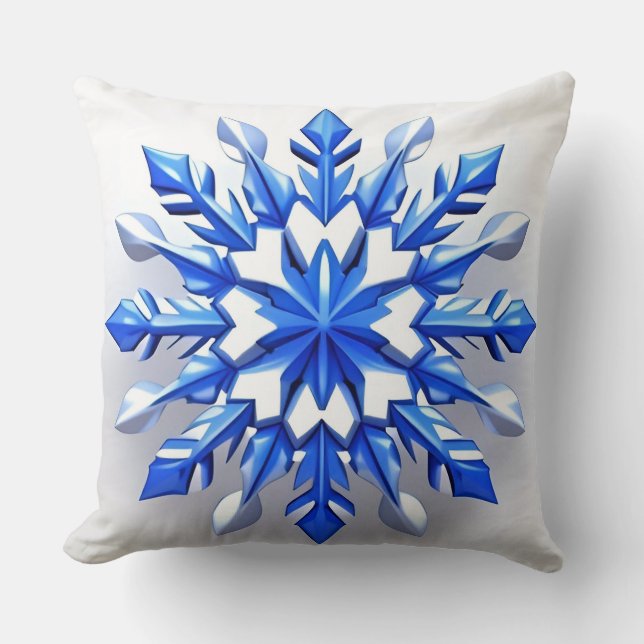 Uitgebreid Snowflake-ontwerp Kussen (Voorkant)