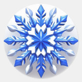 Uitgebreid Snowflake-ontwerp Ronde Sticker (Voorkant)
