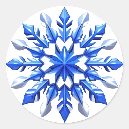 Uitgebreid Snowflake-ontwerp Ronde Sticker (Voorkant)