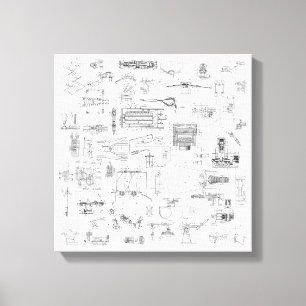 Uitgebreid Uitzicht Patent Diagrammen Verdraaid Ca Canvas Afdruk