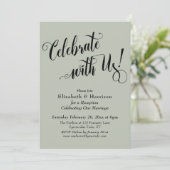 Uitgebreid Vieren met ons! Eenvoudig Salie Groen Kaart (Staand voorkant)