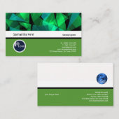 Uitgebreid Visitekaartje van groene geometrische s (Voorkant / Achterkant)