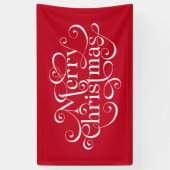 Uitgebreid Vrolijk Kerstfeest met krullen ontwerp Spandoek (Verticaal)