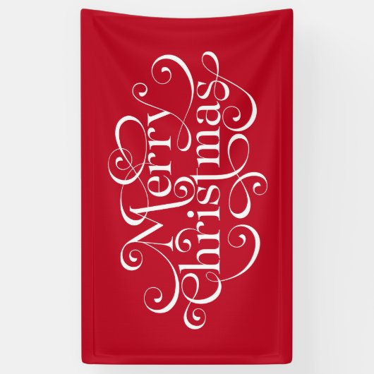 Uitgebreid Vrolijk Kerstfeest met krullen ontwerp Spandoek (Verticaal)