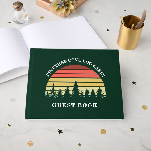 Uitgebreid Zonnelog Cabin Lake House Gastenboek (Voorkant open)