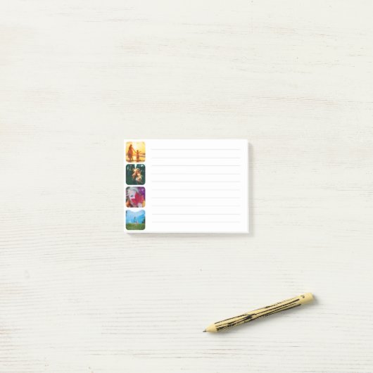 Uitgebreide 4 foto-sjabloon Post-it notities Post-it® Notes (Op bureau)