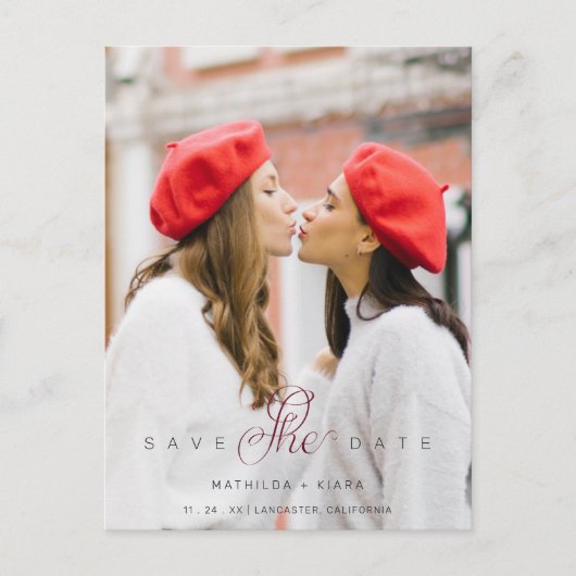 Uitgebreide Aangepaste Foto Couple Lesbian Gay Briefkaart (Voorkant)