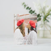 Uitgebreide Aangepaste Foto Couple Lesbian Gay Briefkaart (Staand voorkant)