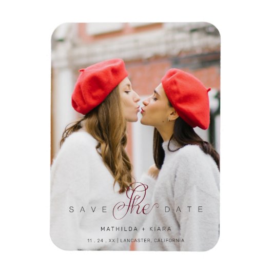 Uitgebreide Aangepaste Foto Couple Lesbian Gay Magneet (Verticaal)