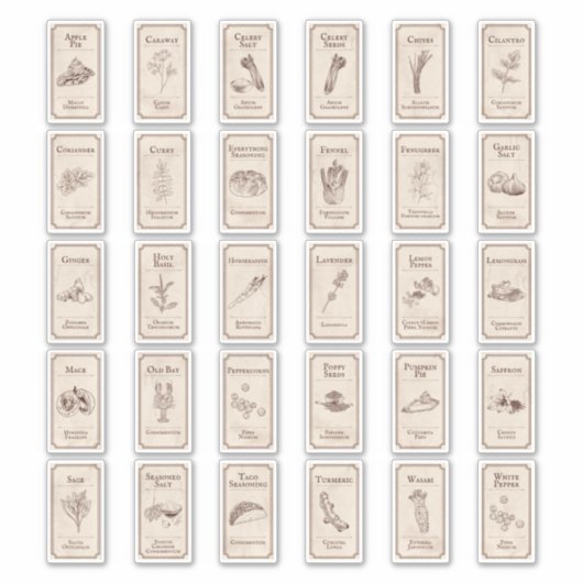 Uitgebreide Apothecary Spice Labels (Voorkant)