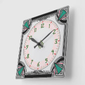 Uitgebreide Art Deco Clock Vivid Colors Versie Vierkante Klok (Hoek)