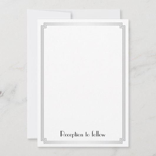 Uitgebreide Art Deco Silver Wedding-uitnodigingen Kaart (Achterkant)