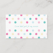 Uitgebreide artikelen met kleurrijk puntenpatroon visitekaartje (Achterkant)