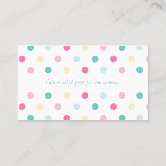 Uitgebreide artikelen met kleurrijk puntenpatroon visitekaartje (Achterkant)