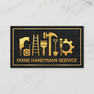 Uitgebreide Black Texture Gold Lijst Building Visitekaartje