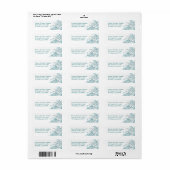 Uitgebreide Blauwgroen Scroll White Wedding Addres Etiket (Full Sheet)