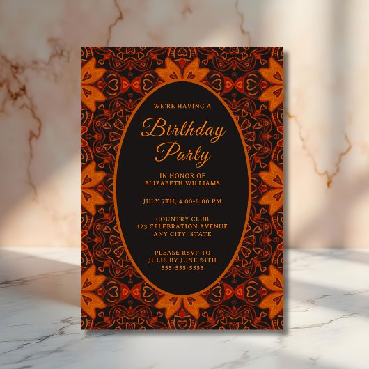 Uitgebreide Boho verjaardagsfeest uitnodiging Unie