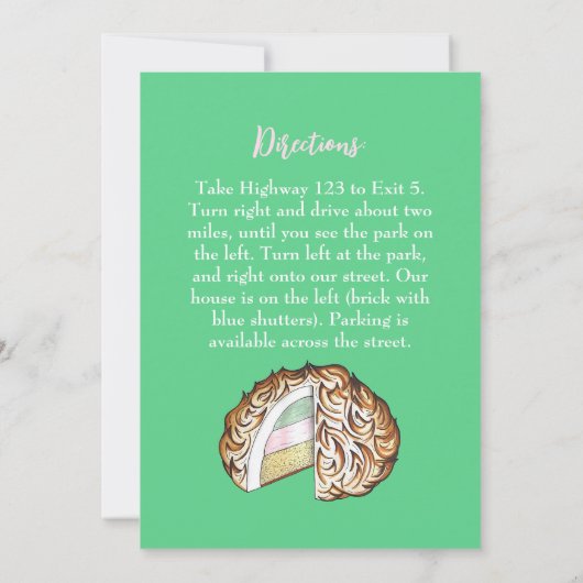 Uitgebreide Bombe Alaska Retro Dinner Party Desser Kaart (Achterkant)