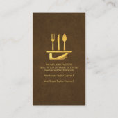 Uitgebreide bruine Gold-serving schijfset Visitekaartje (Achterkant)