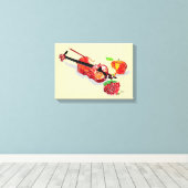 Uitgebreide Canvas Afdrukken: Violin Roos en appel (Insitu (Houten vloer))