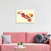 Uitgebreide Canvas Afdrukken: Violin Roos en appel Afdruk (Insitu (Woonkamer))