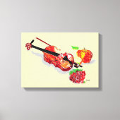Uitgebreide Canvas Afdrukken: Violin Roos en appel Afdruk (Voorkant)