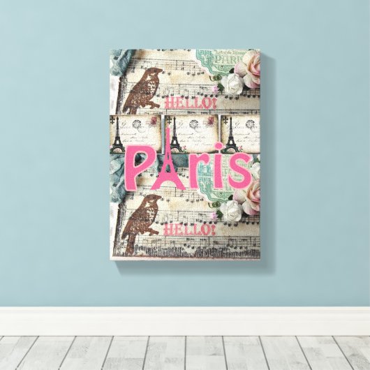 Uitgebreide Canvas Print Paris (Insitu (Houten vloer))