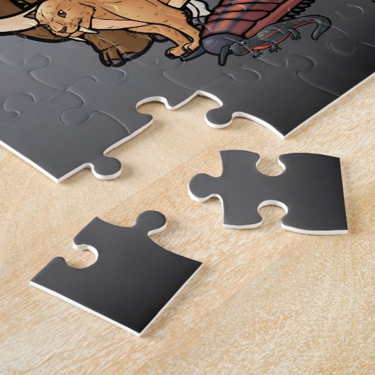 Uitgebreide dieren - puzzel legpuzzel (Zijkant)