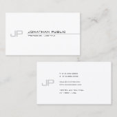 Uitgebreide, eenvoudige, moderne monogram visitekaartje (Voorkant / Achterkant)