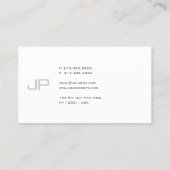 Uitgebreide, eenvoudige, moderne monogram visitekaartje (Achterkant)