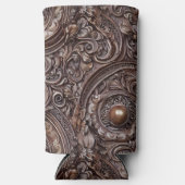 Uitgebreide elegantie gesneden antiek hout seltzer blikjeskoeler (Voorkant)