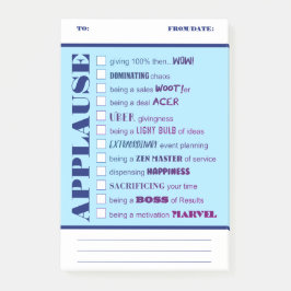 Uitgebreide erkenning van werknemers na de toekenn post-it® notes