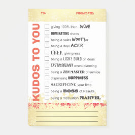 Uitgebreide erkenning van werknemers na de toekenn post-it® notes