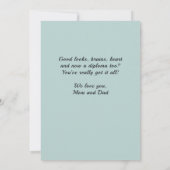 Uitgebreide felicitaties Afstuderen Afstuderen Pet Kaart (Achterkant)