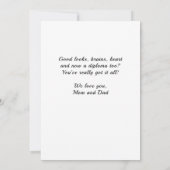 Uitgebreide felicitaties Afstuderen Afstuderen Pet Kaart (Achterkant)