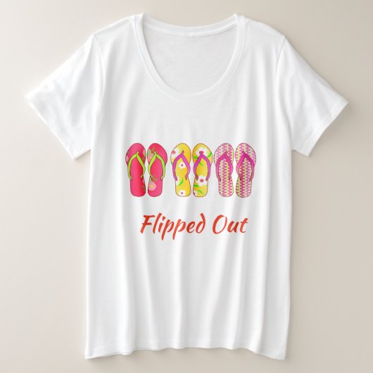 Uitgebreide flip Flop Womens Sum Plus Size t-Shirt (Design voorkant)