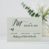 Uitgebreide Flourishes Script Nummerverzoek RSVP Kaartje (Staand voorkant)
